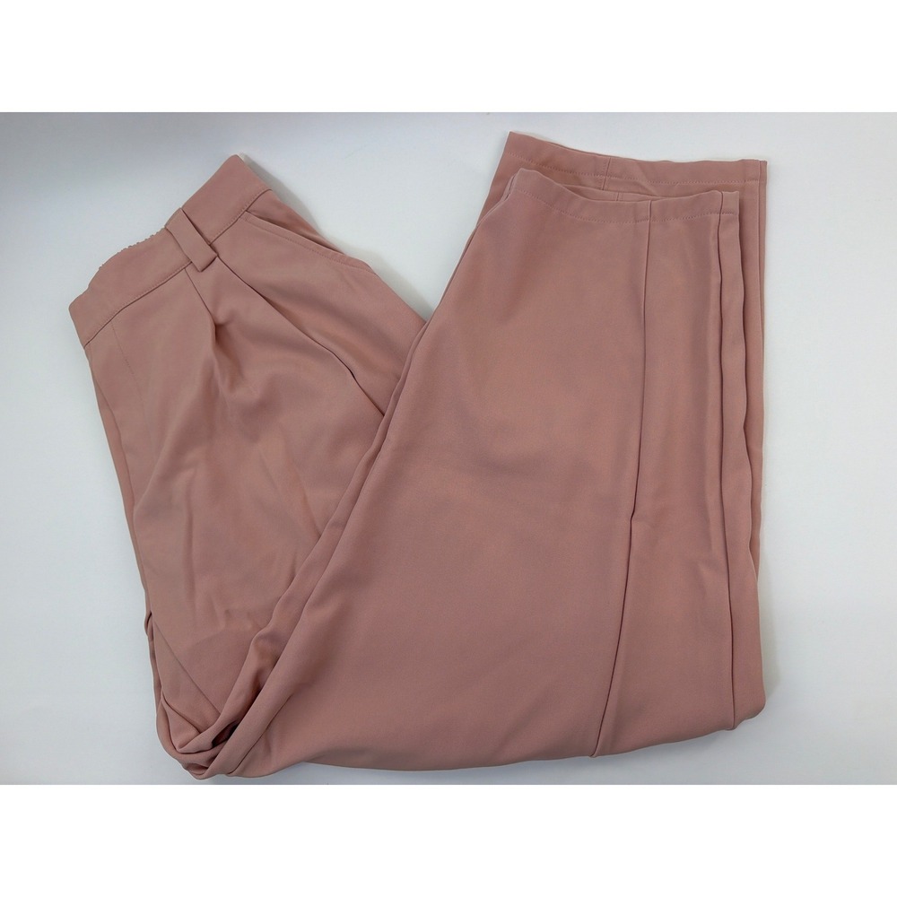 Halara Pink High Waisted Pleated Tapered Leg Petite Trousers Medium